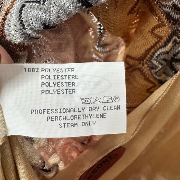 Vintage Missoni Knit Chevron Dress with Scarf and Lining - size IT 42 / US 6 - Picture 7 of 17